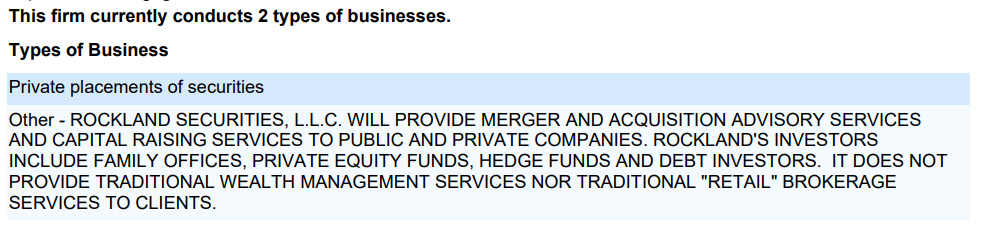 What Rockland Securities does
